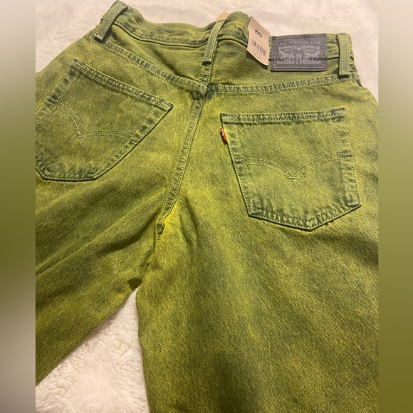 Levi’s distressed 94’ baggy mid-rise straight leg barrel green jeans size 26x31 - Picture 6 of 11